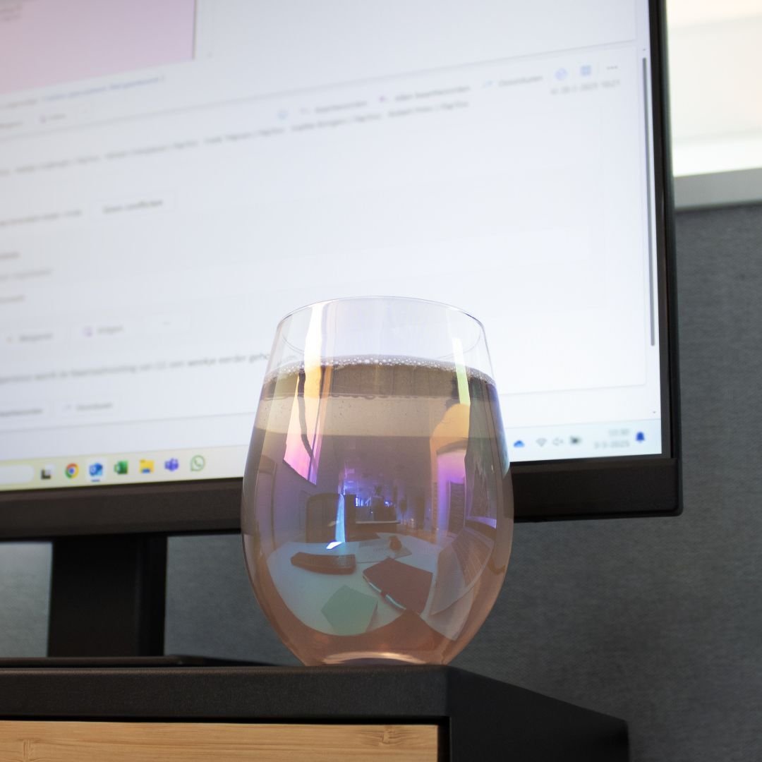 Glas frisdrank op kantoor