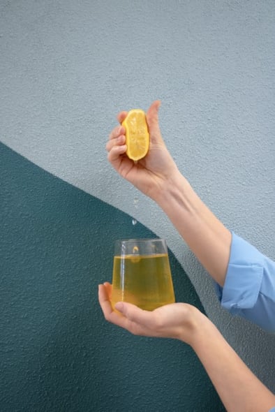 Lemon press in glass